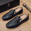 Ленивые туфли на одной педали, туфли для вождения, мужские летние повседневные мужские туфли Doudou, трендовые туфли из кожи с узором крокодила в британском стиле