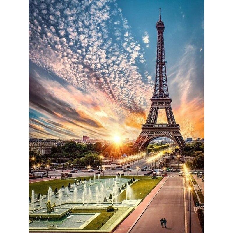 5d Diamond Diy New Embroidery Tower Landscape Cross Stitch Scenery Diamond Painting Full Round Drill Home Decor Art Gift