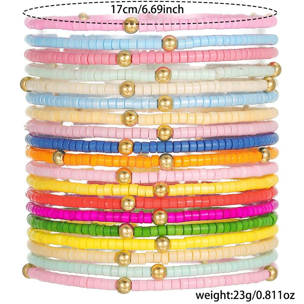 European, American Bohemian ccb beaded bracelet personalized cross five-pointed star rice bead elastic bracelet