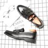High Quality Men Leather Formal Loafers Korean Version Tassels Slip-On Driver Dress Loafers Pointed Toe Moccasin Wedding Shoes