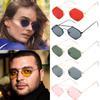 Очки с двойным лучом, модные океанские очки, полигональные унисекс-солнцезащитные очки, металлические, женские, мужские, дикие ретро-солнцезащитные очки с бриллиантами