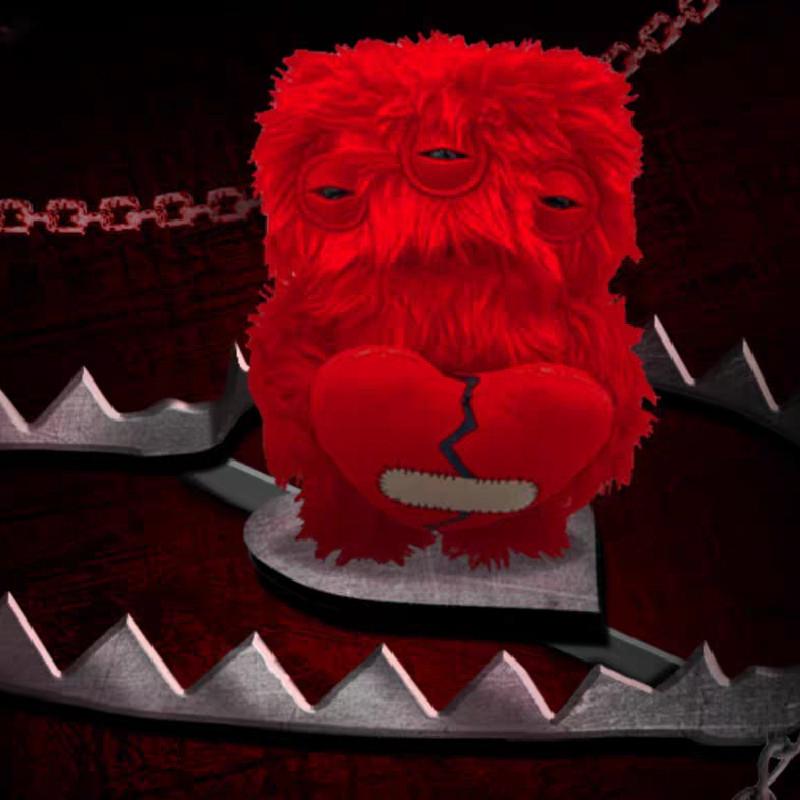 Плюшевая игрушка-монстр Fuggler 'Сердце' с наполнителем из мягкого волокна для подарка на День святого Валентина