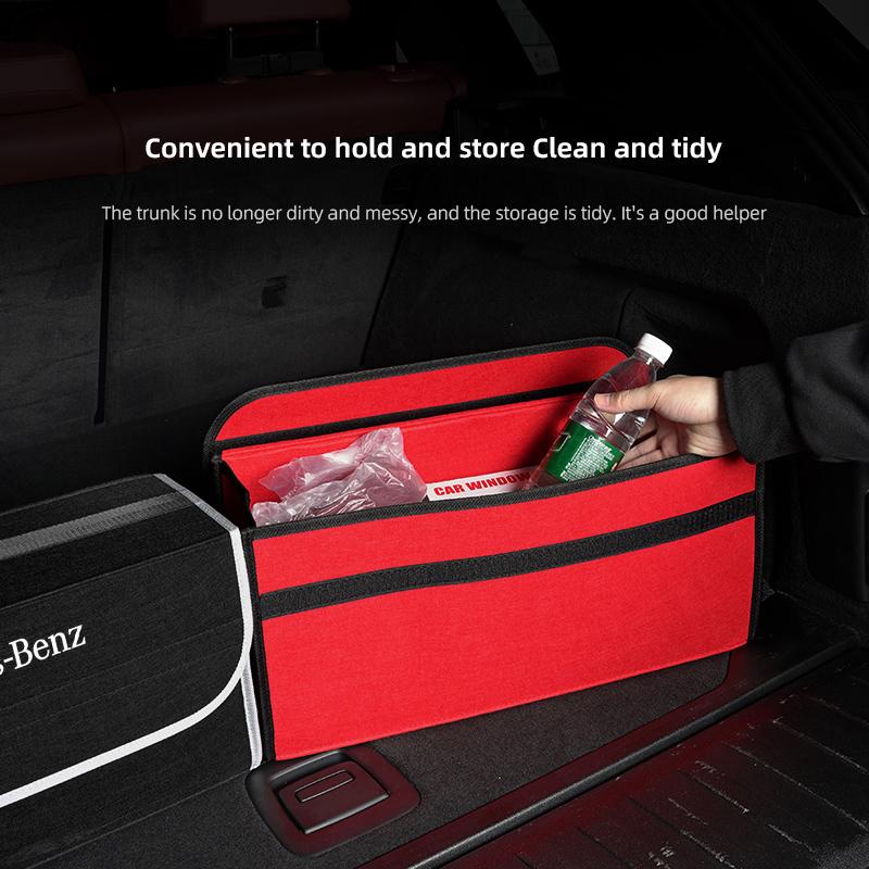 MEA4 Car Trunk Non-Woven Fabric Organizer Box Large Capacity Folding Storage Bag Accessories For Mercedes-Benz GLC X253 X254 C-Class