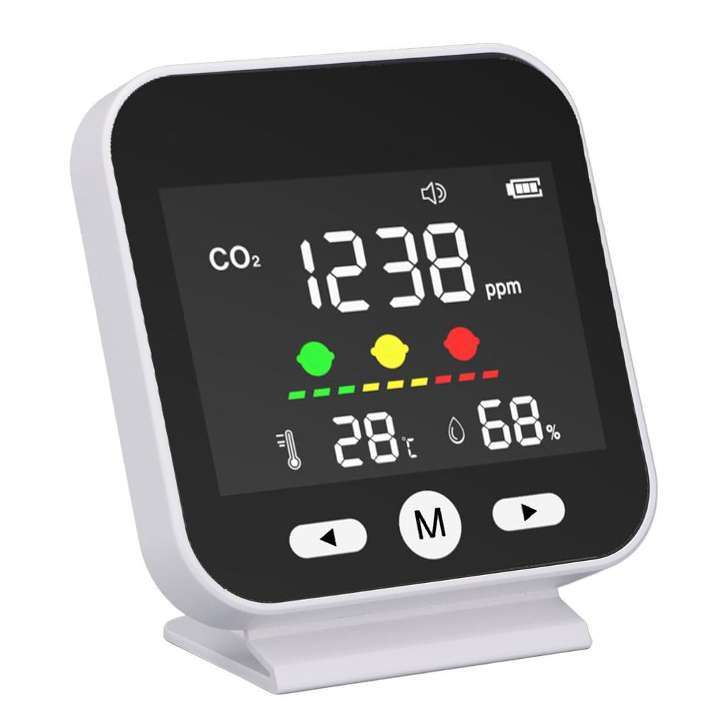 Air Quality Monitor High Accuracy 400‑5000ppm CO2 Temperature Humidity Detector for Desk
