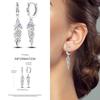2024 New Earring for Women 925 Silver Sparkling Star Butterfly Heart Tassels Feather Hoop Earrings Engagement Wedding Jewelry