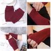 Protable Winter Autumn Warm Wool Exposed Finger Half Mitten Wrist Gloves Knitted Wool Glove