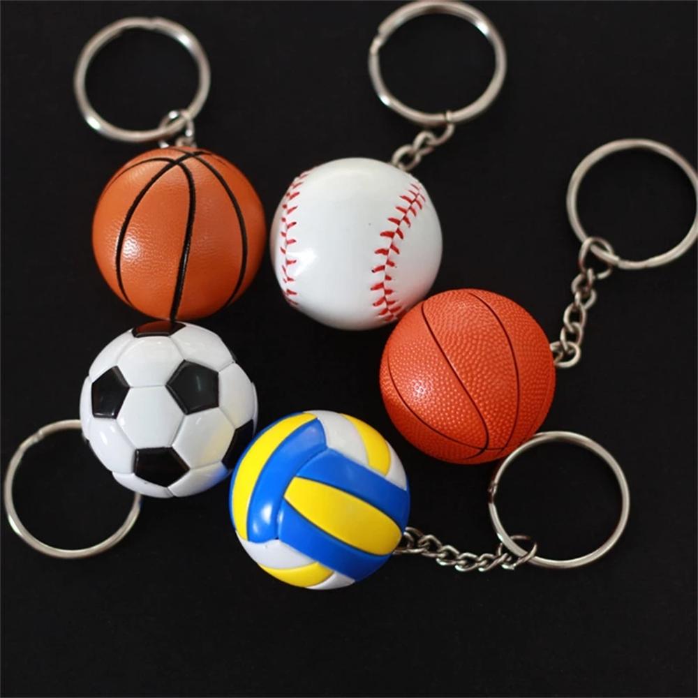 Volleyball Baseball Fun Keychains Car Pendant Key Ring Bag Pendant Ball KeyChain Key Holder
