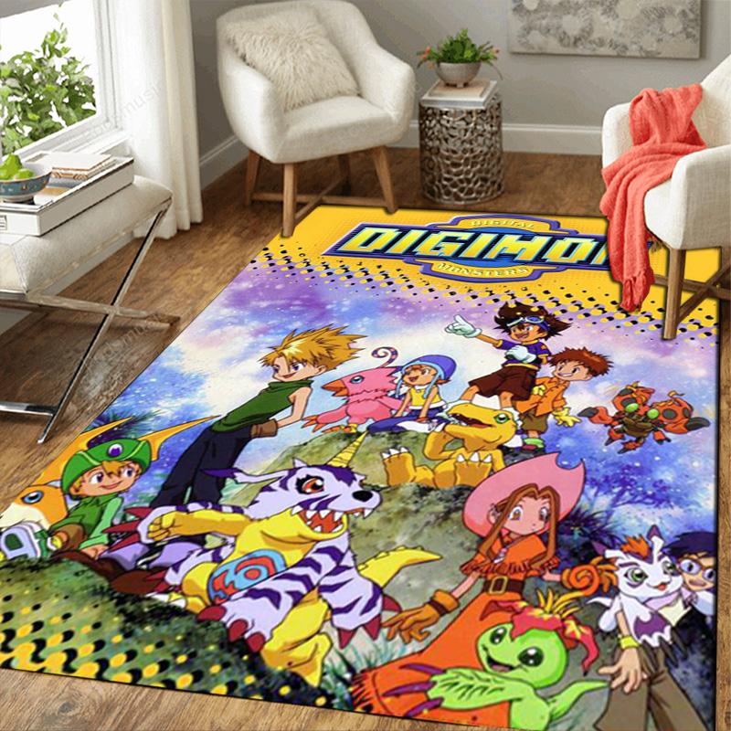Digimon Rug Floor Mat for Living Room or Bedroom Soft and Comfortable Carpet a Gift for Birthday and Holiday.NFF0928513