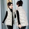 Glossy autumn and winter new thickened cotton vest female glossy student loose vest outside vest vest jacket