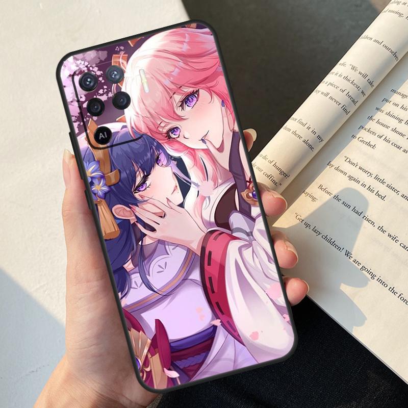 Чехол Yae Miko Genshin Impact для Oppo A5 Pro A15 A16 A17 A57 A77 A94 A74 A54 A76 A96 A40 A60 A80 A18 A38 A58 A78 A98