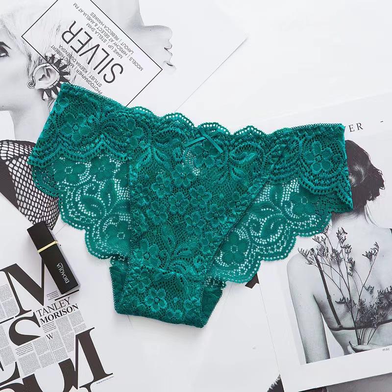 Underwear Women's Low Waist Knickers Sexy Hollow Lace Briefs Comfortable Breathable Lingerie Cotton Crotch Panties