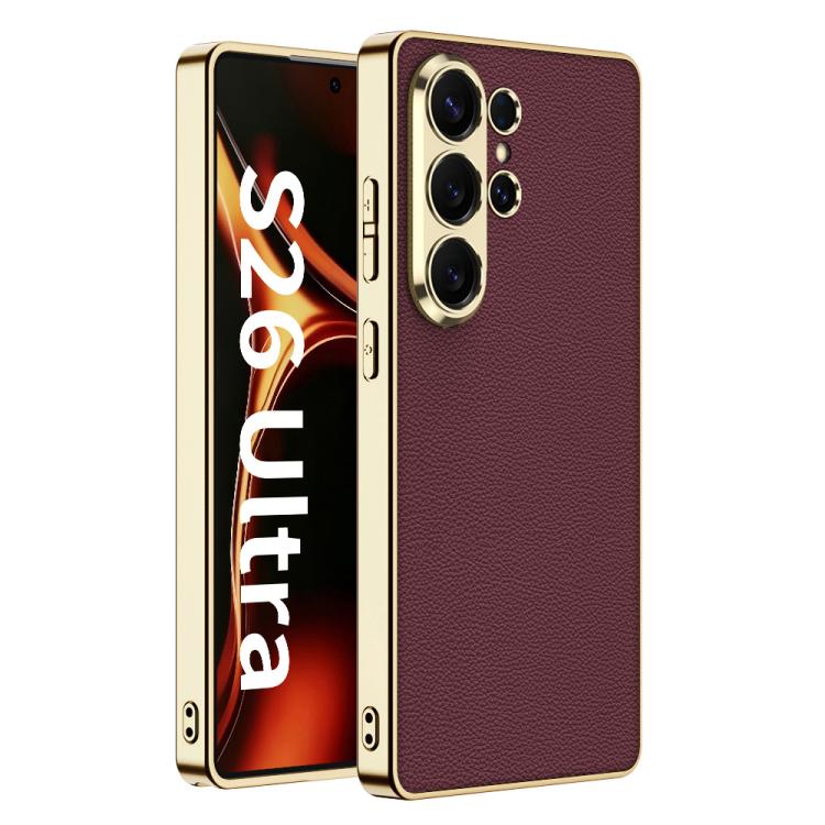 GKK Plating TPU + Leather Full Coverage Phone Case