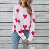 Женская повседневная мода круглый вырез воротничок сердечко свитер трикотажная нижняя рубашка