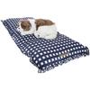Nano Fine Bed Cool Pet Bed для домашних животных, устойчивый к запахам, OCTAVE Gingham Check Frill для собак, кошек, расходных материалов, подушек, футонов, антибактериальных, (ОДНА кровать, темно-синий)