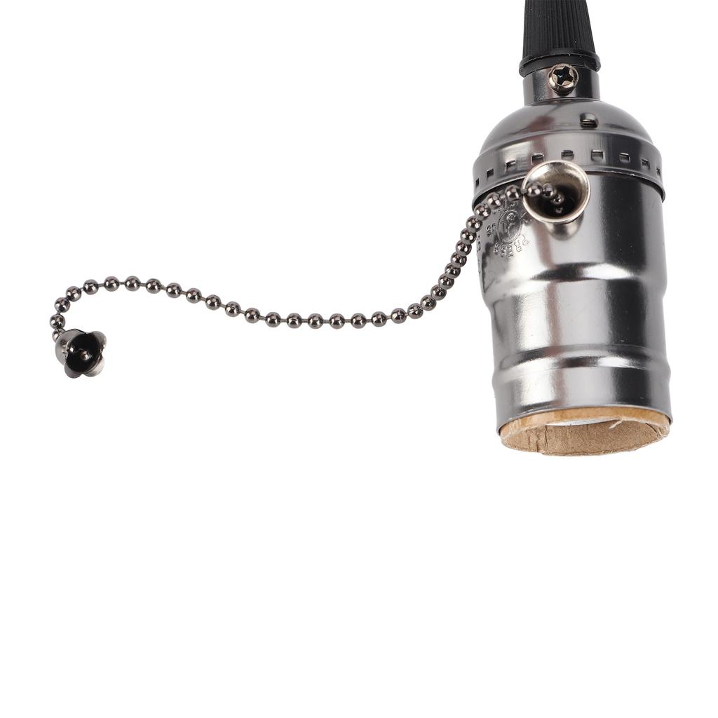 E26 Винтажный подвесной светильник с выключателем на цепочке, основание лампы, монтируется на потолок (черный)