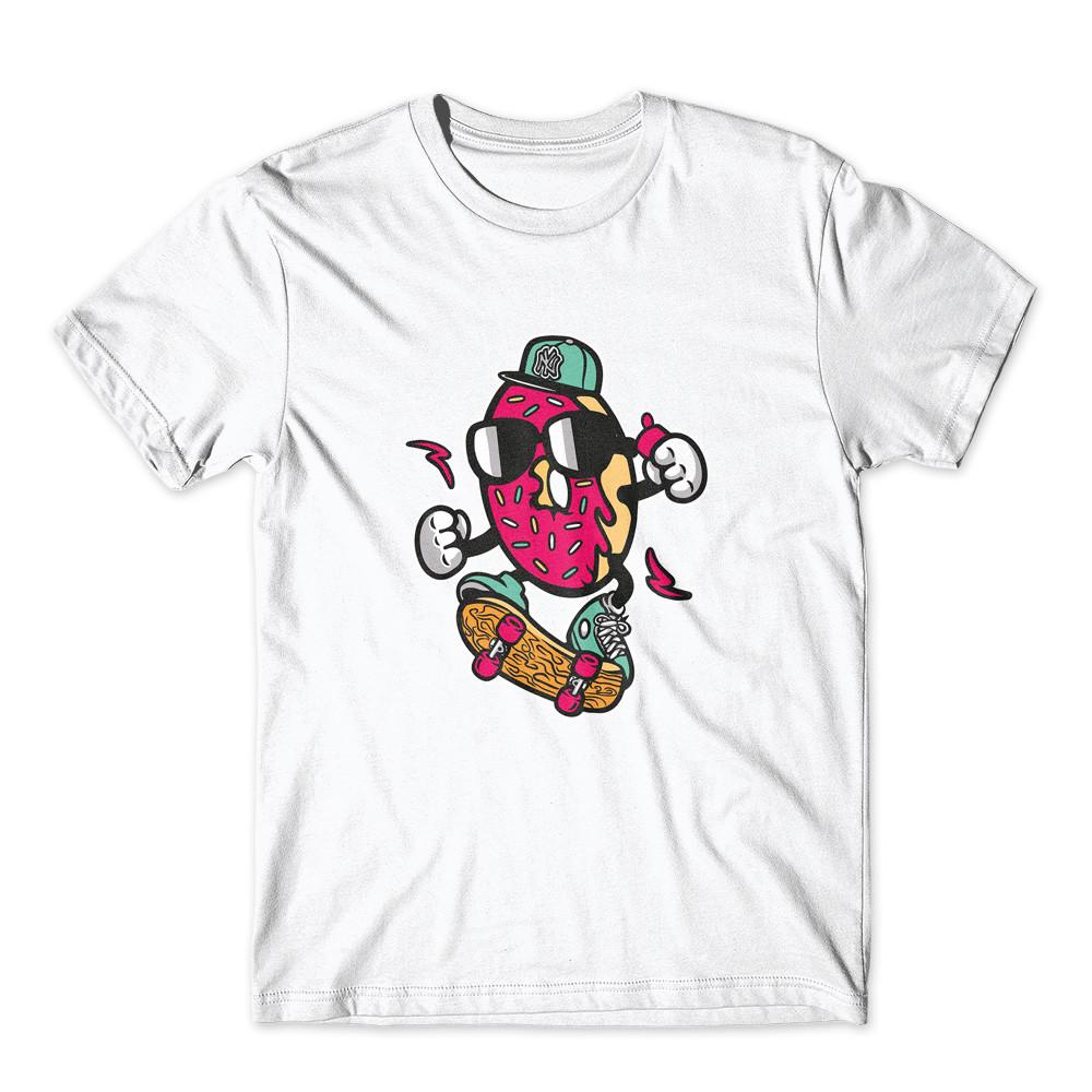 Donut Skater T-Shirt 100% Cotton Premium Tee New