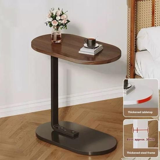 С-образный Приставной Столик Гостиная Спальня Уголок Офиса Металлический Каркас Кофейный Столик Прикроватная Тумбочка Современный Овальный Боковой Столик для Дивана Кушетки Маленькое Пространство