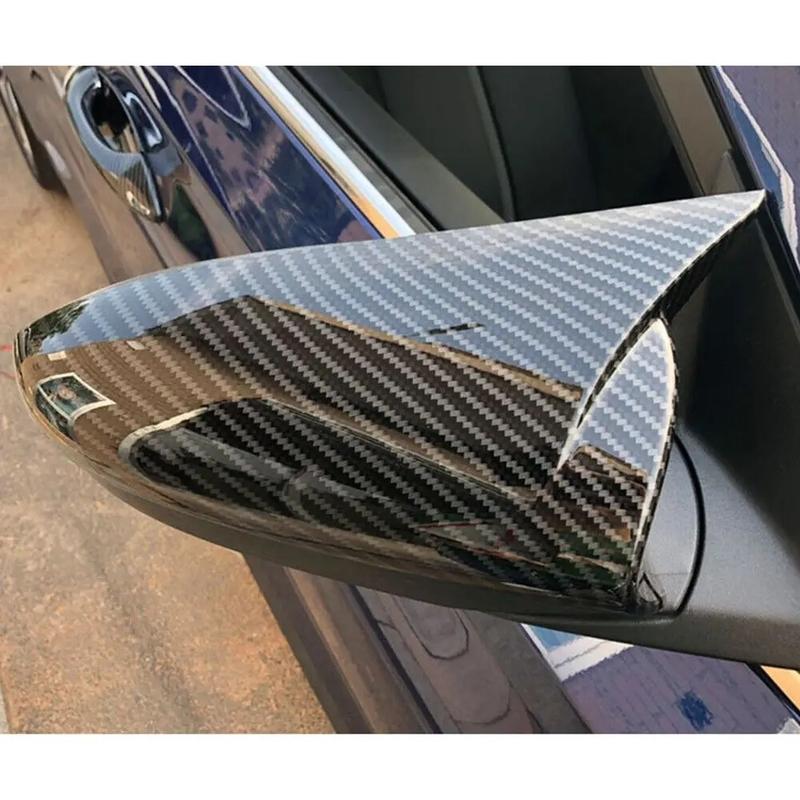 For Hyundai i20 i20N BAYON ABS Carbon Black Side Door Rearview Mirror Cover Trims Sticker Car Accessories