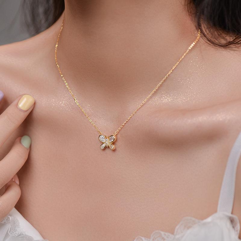 Милое женское ожерелье в виде бабочки, универсальный стиль феи, простая цепочка для воротника, современный дизайн, ощущение нового темперамента