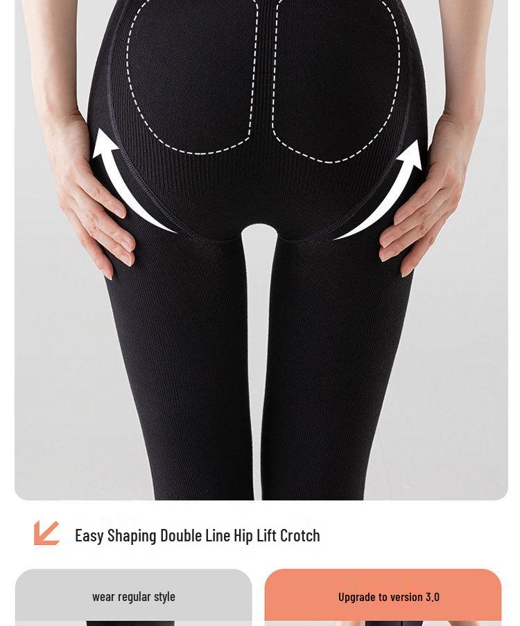 Женские флисовые утягивающие колготки - Вертикальная полоска, Микро-давление, Универсальный японский стиль, Леггинсы на осень/зиму