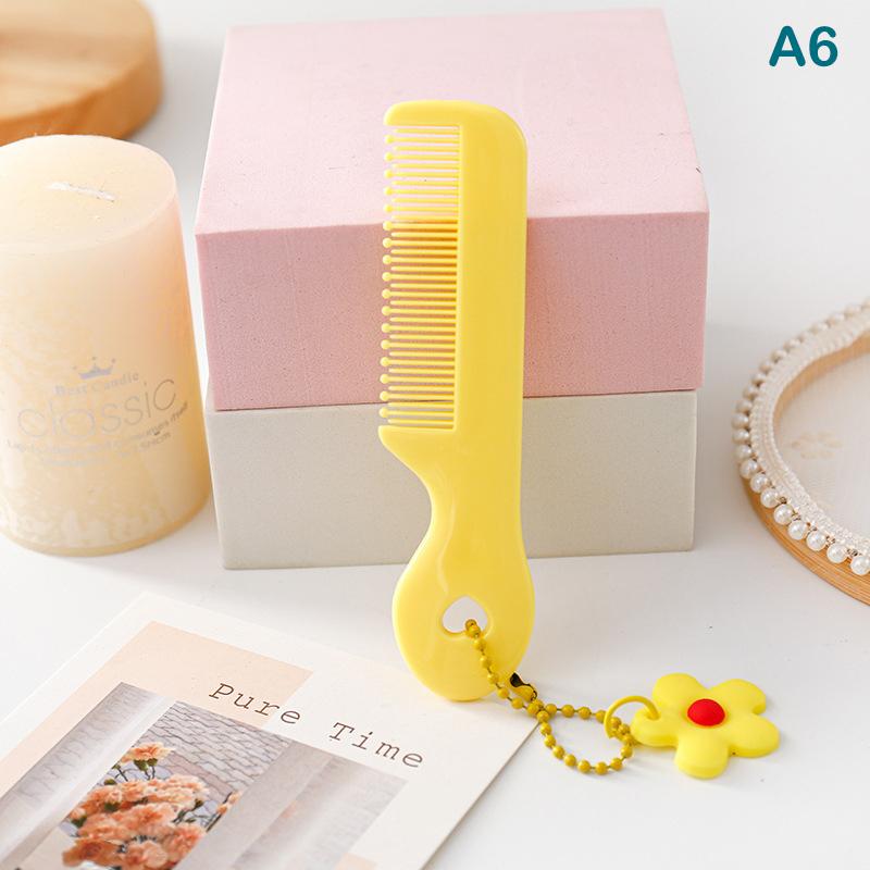 Милый мультяшный цветок животное цветная расческа для волос портативная мини карманная расческа