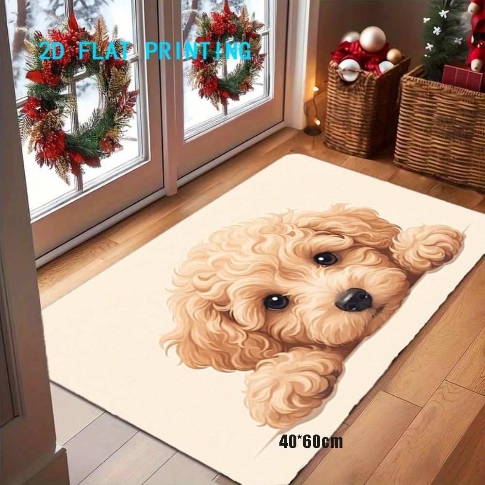 2D FLAT Animal Shaped Carpet Non Slip Bathroom Floor Mat Dog-Shaped Area Rug Home Floor Decor