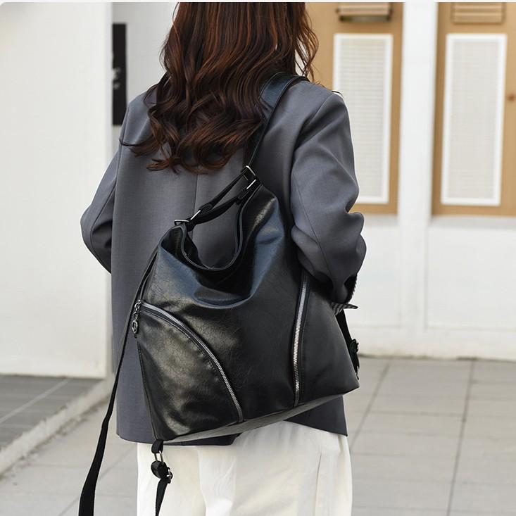 Women's Versatile Luxury Backpack: Large Capacity Textured Shoulder & Crossbody Tote Bag