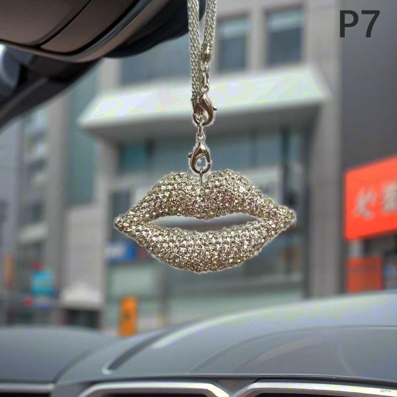 Новый 1 шт. Стразы Буквы Автомобильное Зеркало Заднего Вида Подвеска Кристалл Автомобильное Украшение Шикарный Аксессуар Подвесной Креативный Блестящий Шарм