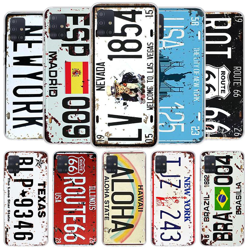 License New York Plate Number Cover Phone Case For Samsung Galaxy A12 A22 A32 A52 A72 A02S Phone Case Note 20 Ultra 10 S10 Plus