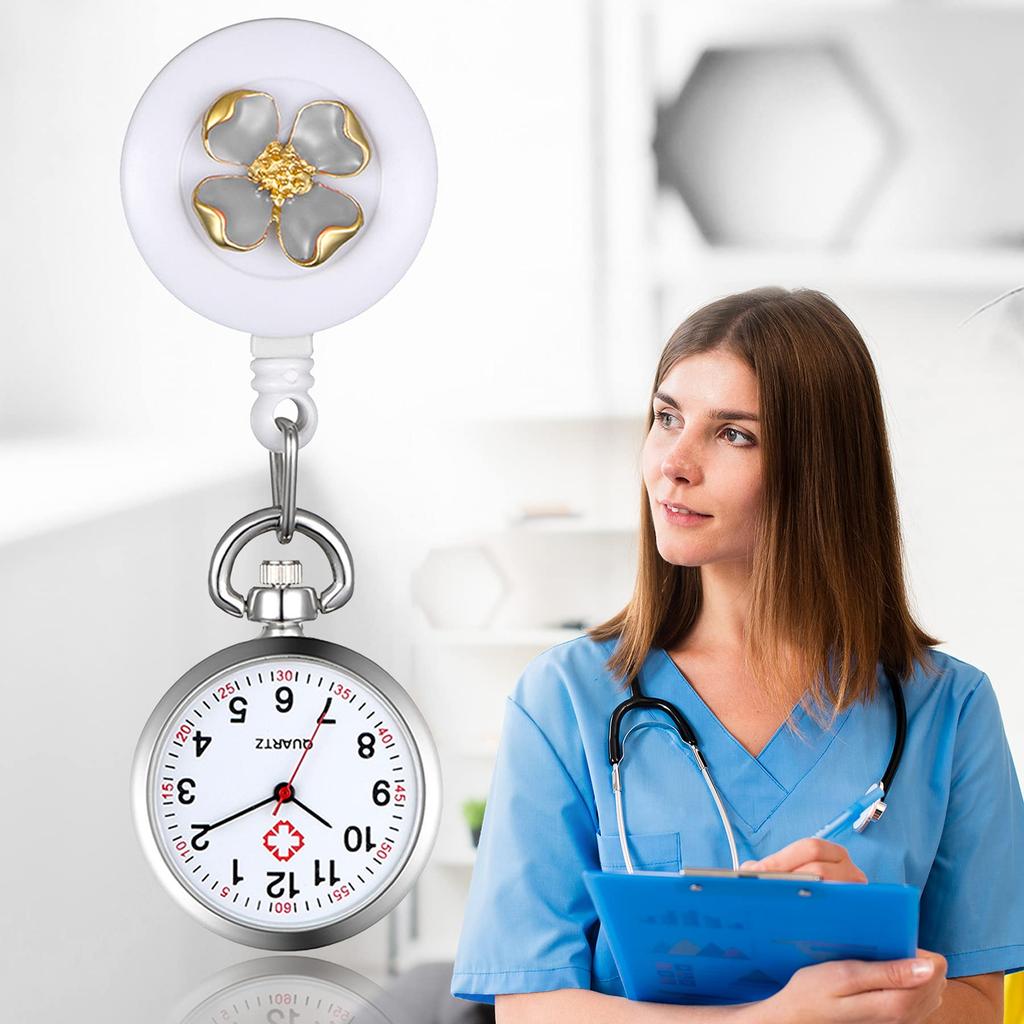 Карманные часы Lancardo Nurse для клипсы, легко покрываются лаком, 3 цвета, растягиваются, для медсестер, тип, унисекс, цифры, для чтения, женские, лепестки, милые,