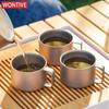 Маленькая титановая кофейная кружка, двухстенная кружка, посуда для кемпинга на открытом воздухе, ручка с защитой от ожогов, кружка для дегустации чая