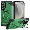 For Samsung Galaxy S25+/S24+ Case Compatible with MagSafe Metal Lens Frame Kickstand PC+TPU Mobile Cover