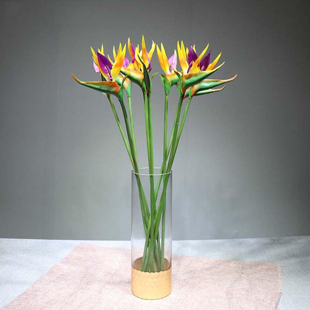 multi-coloured Artificial Decorations Natural Nearly Long Stem Silk Latex Flowers Crane Artificial  Flowers Tropical Flowers