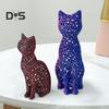 Полая статуэтка кошки, коллекционная 3D-печатная фигурка кошки, украшение для домашнего офиса, настольный котенок, рождественский подарок для любителей кошек