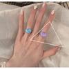 VENTFILLE 925 Sterling Silver Glazed Candy Love Ring for Women Dopamine Sweet Korean Style Jewelry Gift Dropship