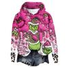 Women's Hooded Long Sleeve Christmas Printed Flannel Top Hooded Sweatshirt