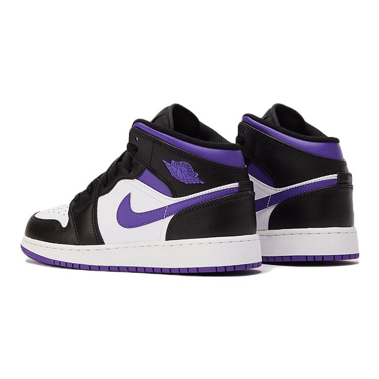 Кроссовки Air Jordan 1 Mid GS Dark Iris Purple Black White 554725-095