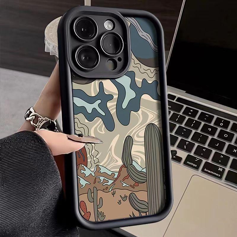 Персонализированный ретро-пустыня для чехла мобильного телефона iPhone15Pro 14plus Apple 13 Pro креативный 12 мягкий x/xs