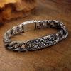 New Men's Bracelet with Auspicious Pattern Pin Style Retro Couple Same Style Bracelet for Men and Women