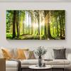 Пейзаж Зеленый Желтый Лес Дерево Холст Картина Солнечный свет Плакаты и принты Настенные Панно Гостиная Домашний Декор Без Рамки