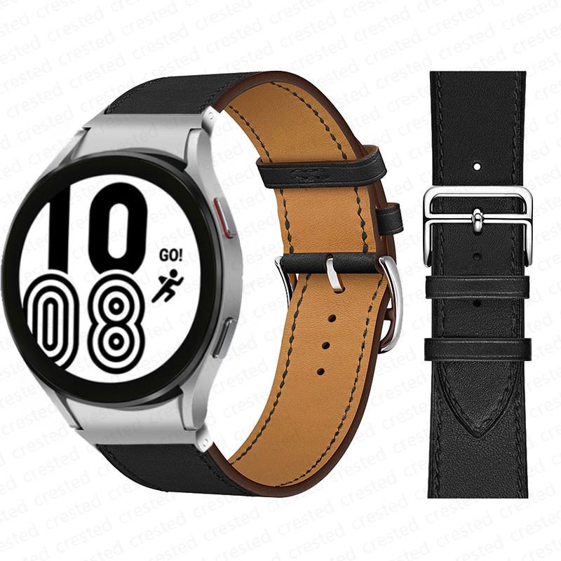 20mm Band For Samsung Galaxy Watch 6 4 classic/5 Pro 44mm 40mm 47mm 43mm 45 No Gaps Leather Bracelet Correa Galaxy Watch 6 Strap