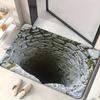 3D Оптическая Иллюзия Бездонная Пропасть Нескользящий Дверной Коврик Машинная Стирка для Ванной Комнаты Спальни Кемпинга Йоги Прочный Напольный Коврик