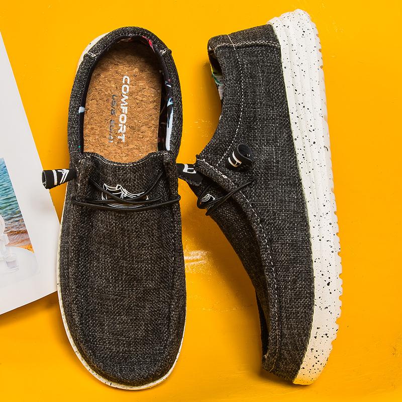 Большой размер, модная мужская парусиновая повседневная обувь, лоферы без шнуровки, обувь для вождения, мокасины, мужская обувь на плоской подошве