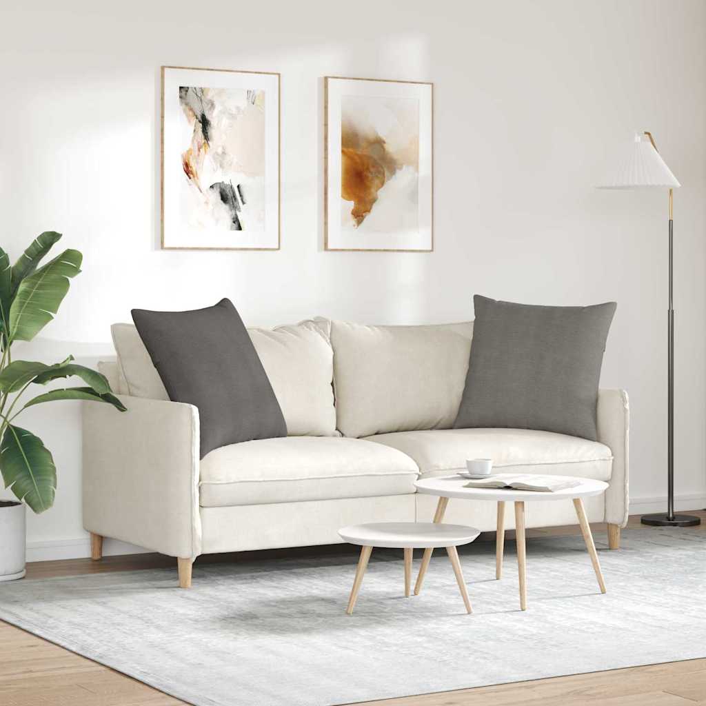 Sofa Cushions 2 Pieces Light Grey 60 x 60 cm Corduroy Fabric