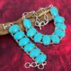 Blue Turquoise Jewelry, 925 Solid Sterling Silver Necklace & Bracelet , Lovely Jewelry Set Wedding Gift ,Handmade Gemstone Jewelry Gift For Love