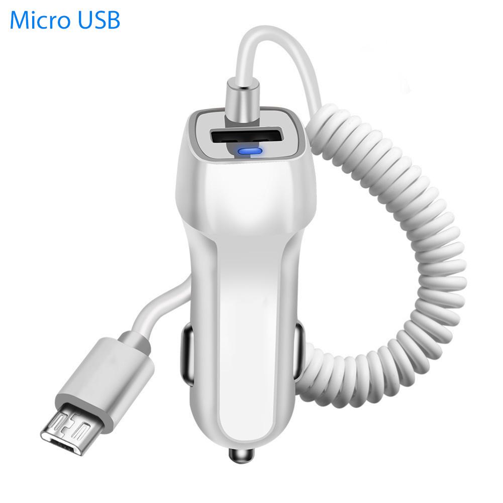 Адаптер для автозапчастей Power Micro с телефоном USB Type-C Пружинный кабель Зарядное устройство Быстрая зарядка автомобиля