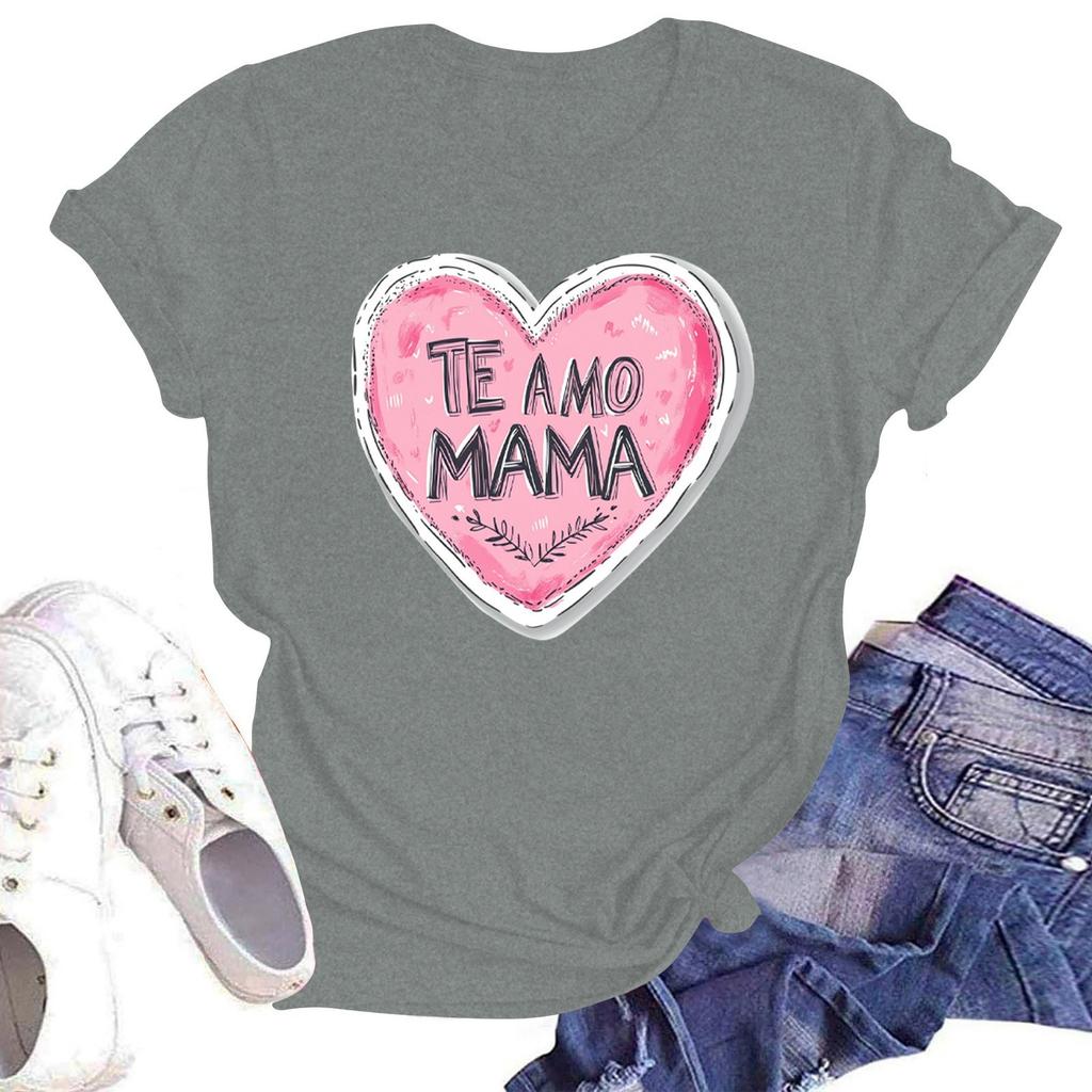 Женская повседневная футболка с круглым вырезом и короткими рукавами с принтом