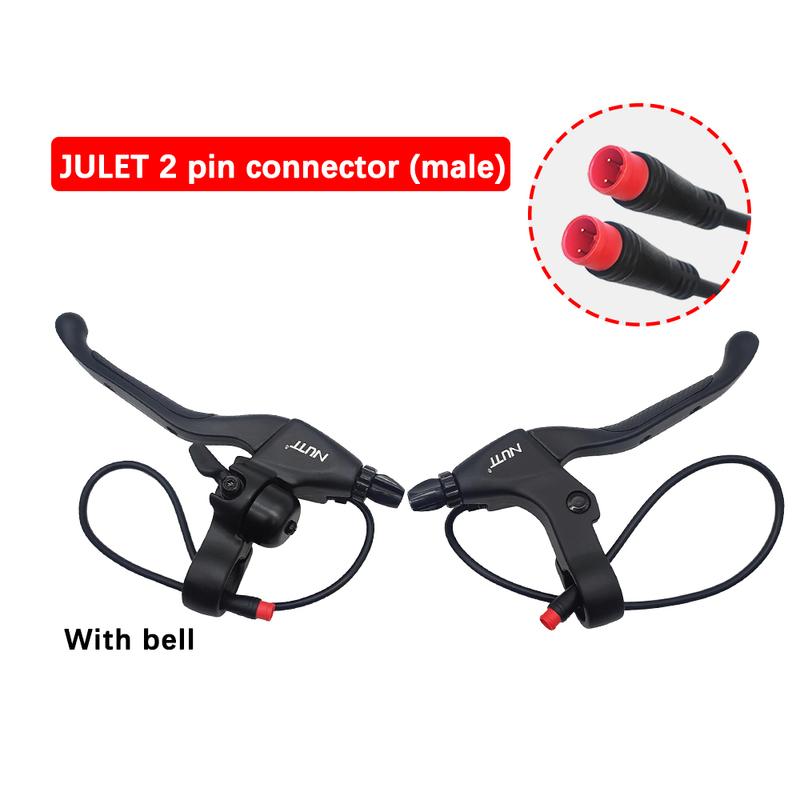 NUTT E-Bike Bike Scooter Electric Brake Lever Waterproof JULET Square 2pin Bicycle 22.2MM With Bell For V- C- Line Drum Brake