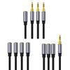 Headphone Cable 3.5mm To 3x 3.5mm Interface Plug Aux Cord Audio Adapter Cable for Portable Devices with 3.5mm Port