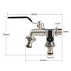 Double Head Outdoor Garden Water Faucet 1 Inlet 2 Outlet Irrigation Zinc Alloy Faucet Splitter with Nipple and Balcony Faucet